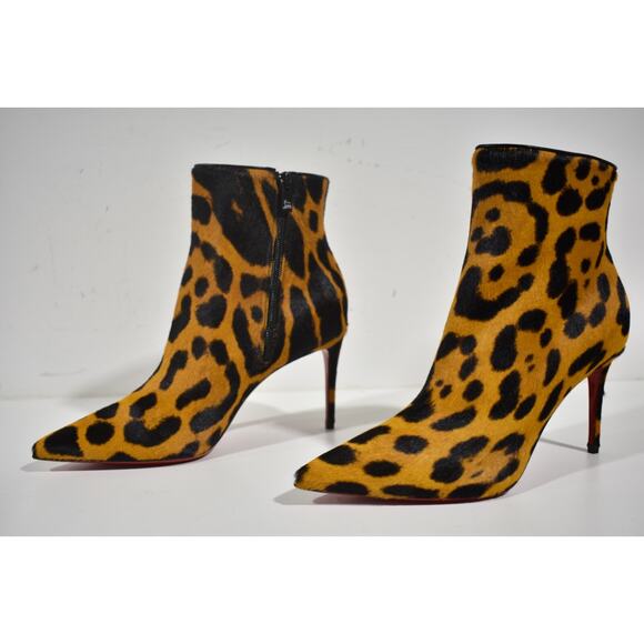 Christian Louboutin So Kate Booty 85 Black Spicy Leopard Ankle Heel Bootie 38 - Picture 10 of 12